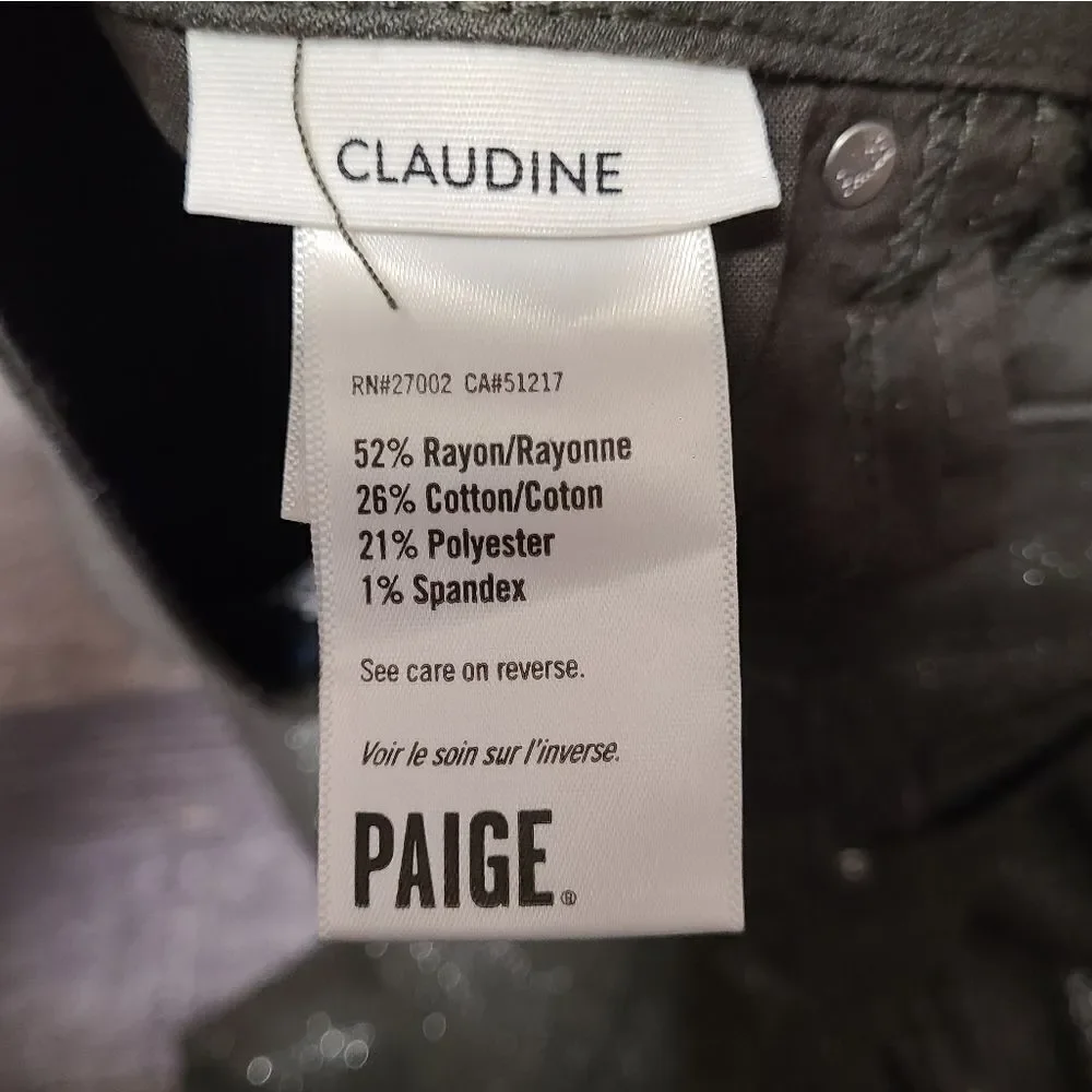 Paige Cropped Claudine Glitter Sparkle Jeans - Picture 7 of 10